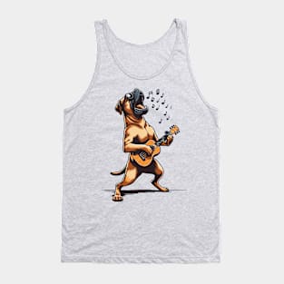 Dog Playing Guitar Singing Boerboel Bull Mastiff Tank Top